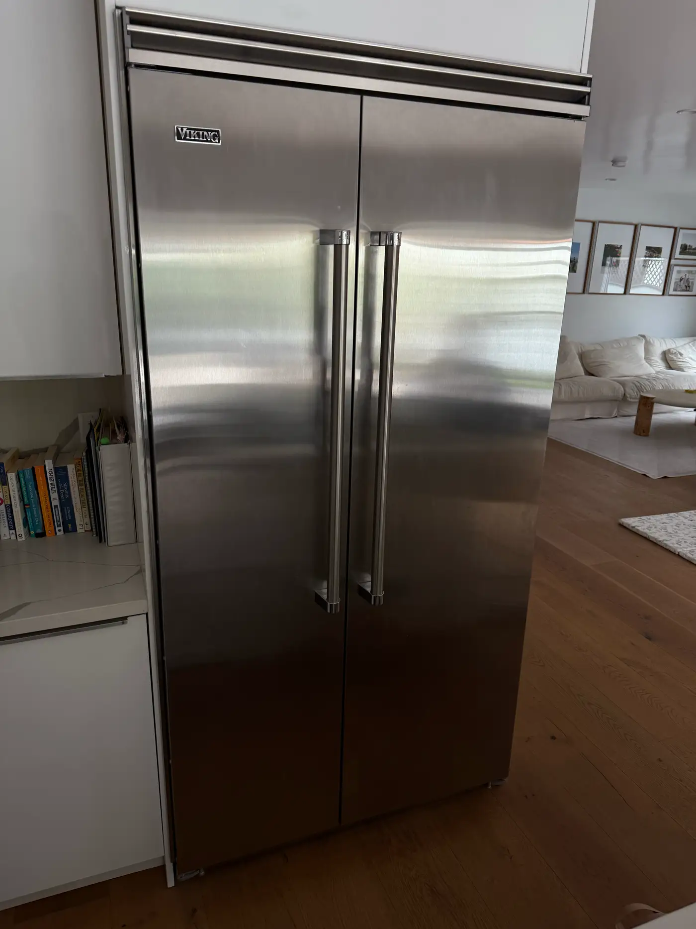 Viking built-in refrigerator in a South Bay kitchen during an ice-maker service visit